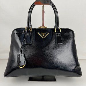 Prada Luxurious Black Leather Satchel